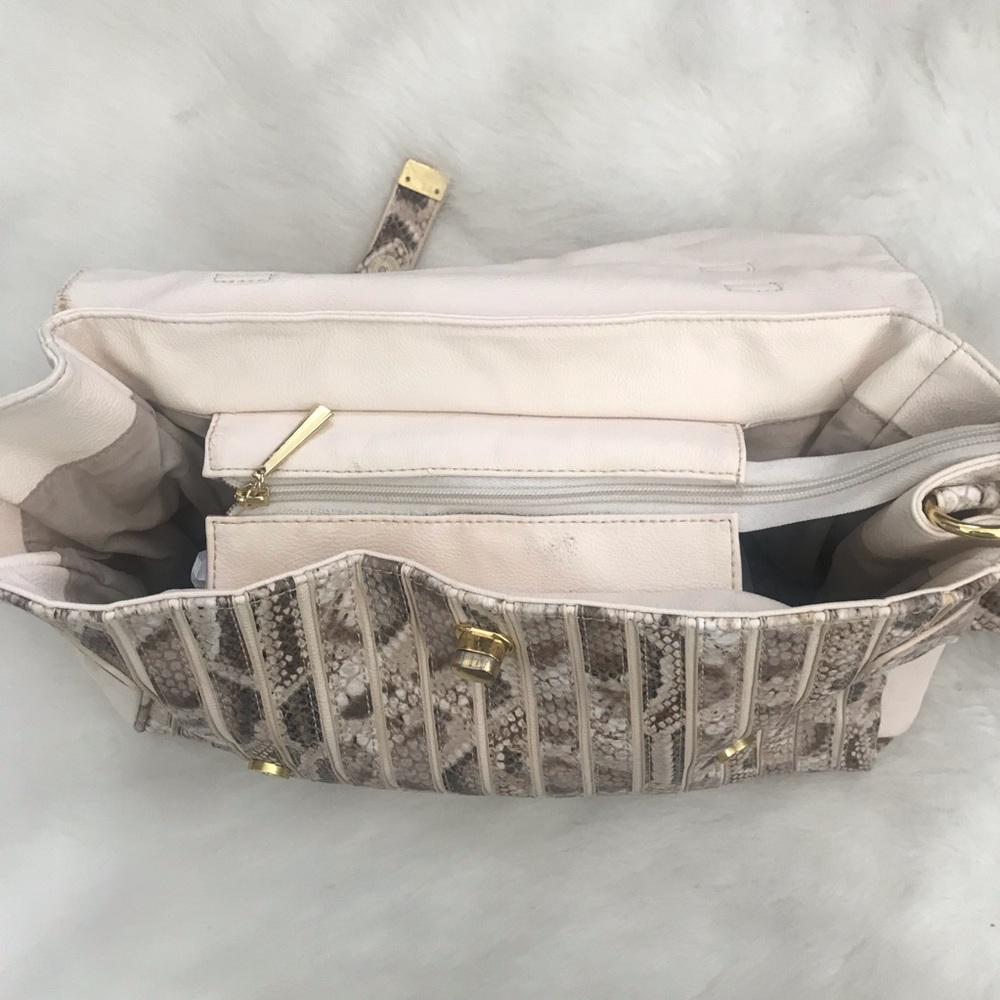 Snake Print Satchel Bag With Adjustable Shoulder - image 2